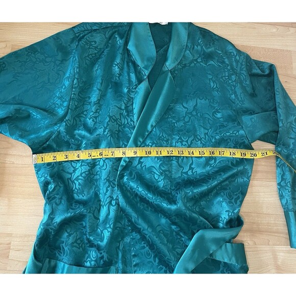 Vintage Victoria’s Secret Gold Label Emerald Green Robe Size Small - Picture 6 of 8